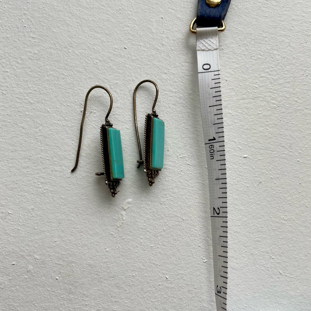 Turquoise Rectangular Earrings - image 3